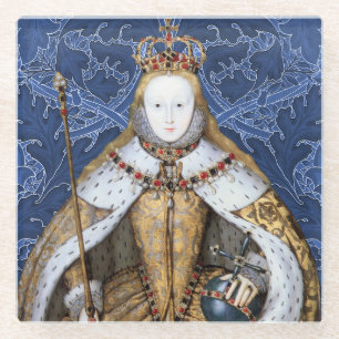 Dessous-de-verre En Verre Elizabeth Tudor, reine d'Angleterre