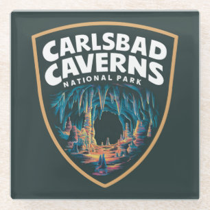 Dessous-de-verre En Verre Emblème de la beauté des cavernes Carlsbad