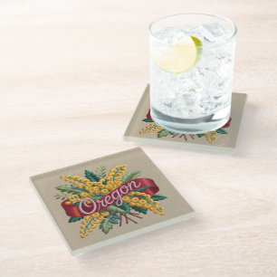 Dessous-de-verre En Verre Emblème des fleurs de l'État de l'Oregon