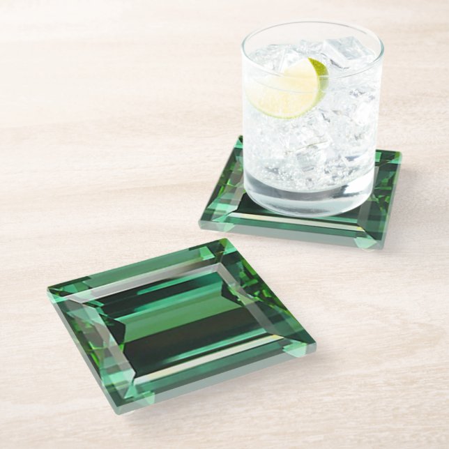 Dessous-de-verre En Verre Emerald 3 (Incliné)