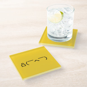 Dessous-de-verre En Verre Émoticon du majeur en colère Kaomoji japonais
