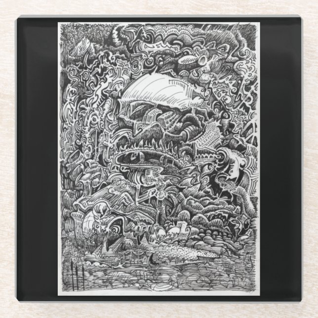 Dessous-de-verre En Verre En attendant le Maelstrom (Devant)