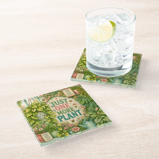 Dessous-de-verre En Verre Encore une plante (Incliné)
