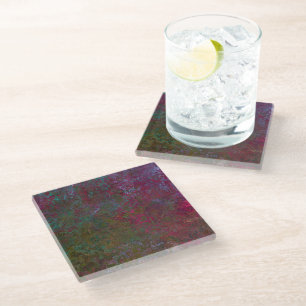 Dessous-de-verre En Verre Encre d'alcool foncé Abstraite