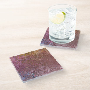 Dessous-de-verre En Verre Encre d'alcool terrestre Abstraite