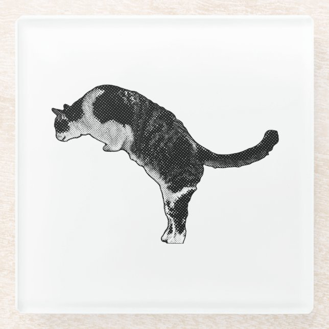 Dessous-de-verre En Verre Énergie de chat frais (Devant)