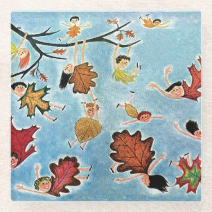 Dessous-de-verre En Verre Enfants de feuille