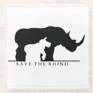 Dessous-de-verre En Verre Enregistrer le Rhino