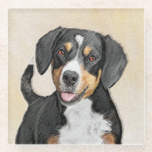 Dessous-de-verre En Verre Entlebucher Mountain Dog Peinture - Art original