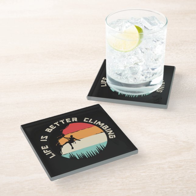 Dessous-de-verre En Verre Escalade drôle (Incliné)