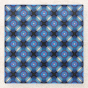 Dessous-de-verre En Verre Espace Géométrique Bleu