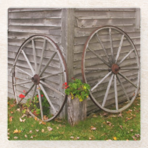 Dessous-de-verre En Verre États-Unis, principal. Roues de chariot