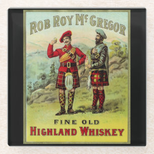 Dessous-de-verre En Verre Étiquette de whisky écossais des Highlands