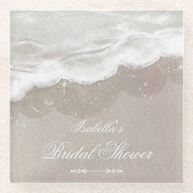 Dessous-de-verre En Verre Étoile de mer et Coquillages Réception de mariage  (Devant)