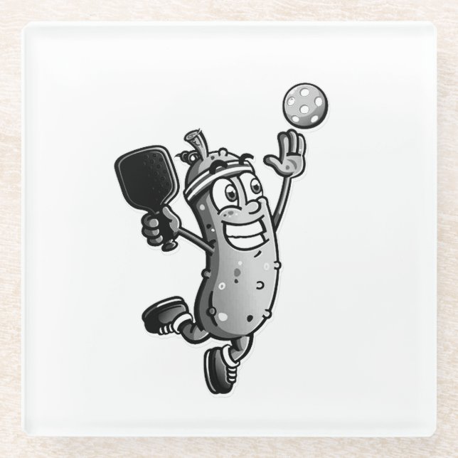 Dessous-de-verre En Verre Étoile de Pickleball (Devant)