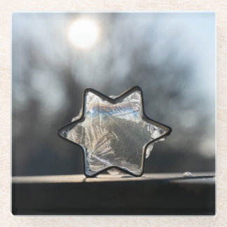 Dessous-de-verre En Verre « Étoile givree » Étoile gelée
