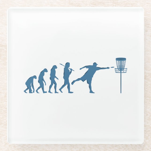 Dessous-de-verre En Verre Évolution de Golf de Disque - Cadeau Amusant pour  (Devant)