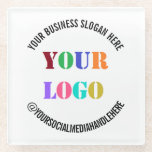 Dessous-de-verre En Verre Exemple de logo d'entreprise et de Dessous de verr<br><div class="desc">Couleurs et Polices personnalisées - Concevez vos propres Dessous de verre de verre Exemple avec un logo d'entreprise personnalisé Nom de la société Branded Slogan Professional Personnalisé Stamp Design Bevering Coasters / Barware Cadeaux - Ajouter votre logo - Image - Photo / Business Slogan - Tagline - Nom - Société...</div>