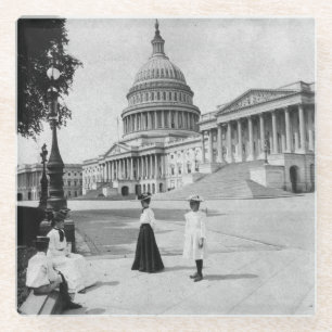 Dessous-de-verre En Verre Extérieur du bâtiment de capitol avec des femmes