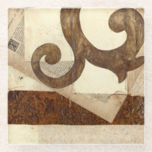 Dessous-de-verre En Verre Extrait vintage de journal