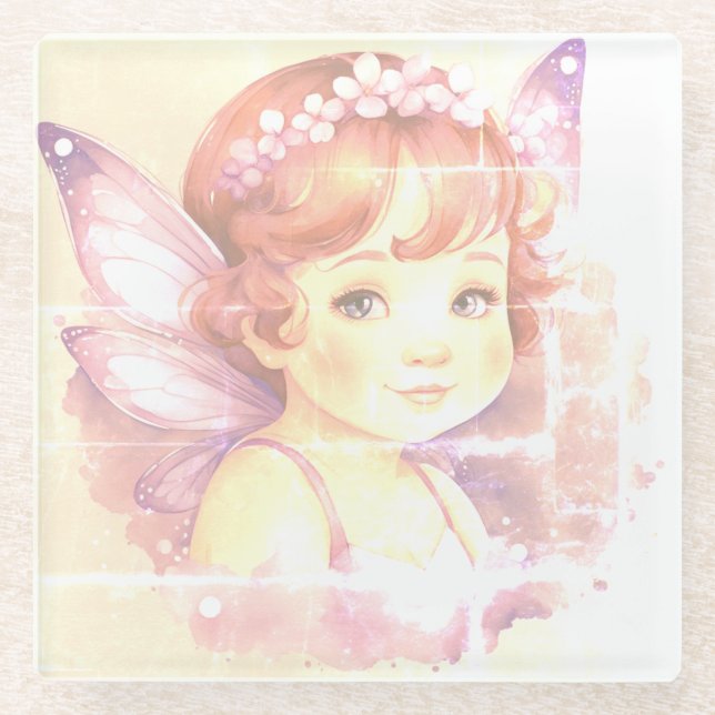 Dessous-de-verre En Verre Faded Purple little Fairy (Devant)