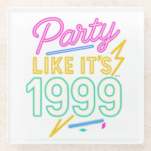 Dessous-de-verre En Verre Faire la fête comme si c'était 1999®™ – Tension né