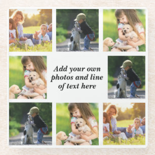 Dessous-de-verre En Verre Faites votre propre collage photo et texte