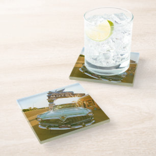Dessous-de-verre En Verre Fameux motel Blue Swallow sur la route 66