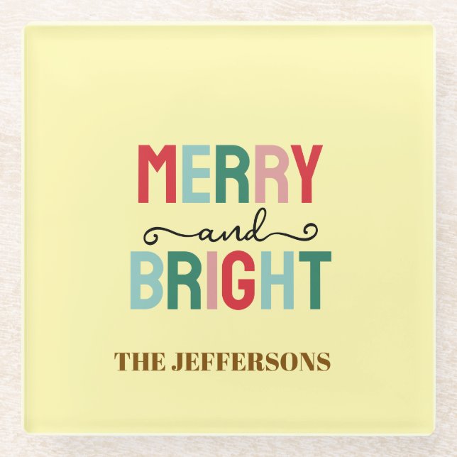 Dessous-de-verre En Verre Famille Bonne Année Joyeux Noël (Devant)