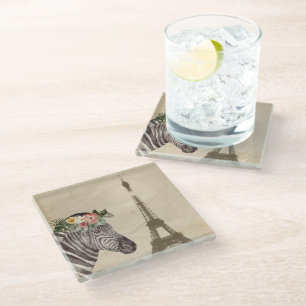 Dessous-de-verre En Verre Fancy Zebra & Tour Eiffel