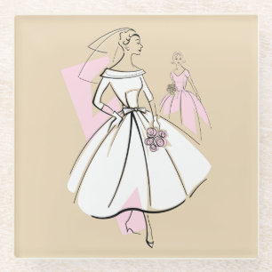 Dessous-de-verre En Verre Fashion Bride Neutral Groupe dessous de verre verr