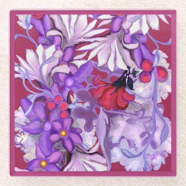 Dessous-de-verre En Verre Fée du soleil violet (Devant)