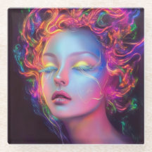 Femme Alien aux cheveux cosmiques