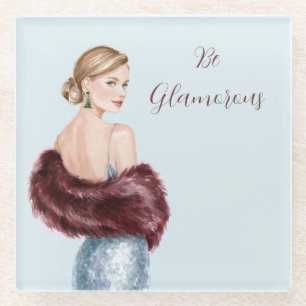 Dessous-de-verre En Verre Femme Blonde Sois Glamour