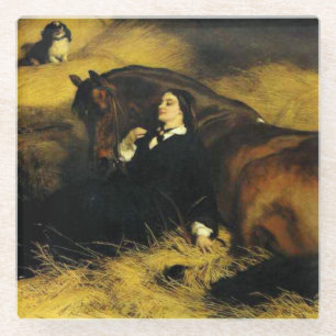 Dessous-de-verre En Verre Femme et Cheval