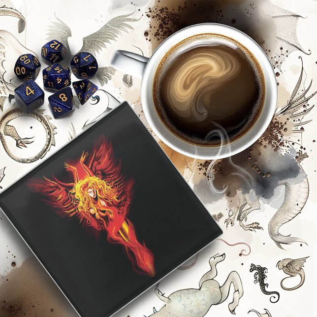 Dessous-de-verre En Verre Femme Phoenix (Créateur téléchargé)