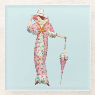 Dessous-de-verre En Verre Femme vintage 1900
