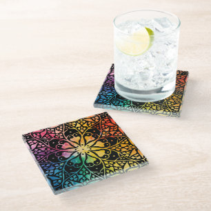 Dessous-de-verre En Verre Fenêtre gothique Fierté arc-en-ciel