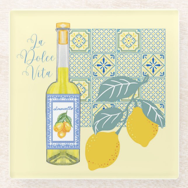 Dessous-de-verre En Verre Ferme aux citrons Rétro (Devant)