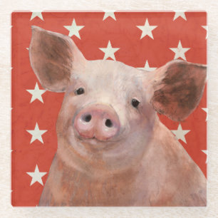 Dessous-de-verre En Verre Ferme patriotique - porc