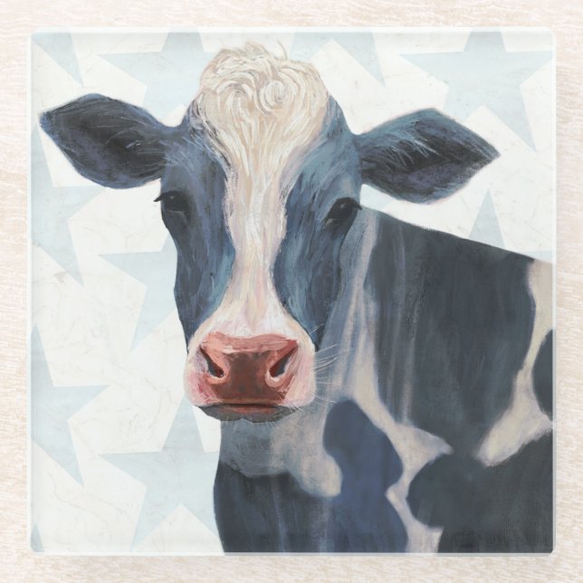 Dessous-de-verre En Verre Ferme patriotique - vache (Devant)
