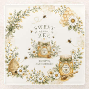 Dessous-de-verre En Verre Fête de bébé abeille douce comme peut être abeille