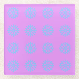 Dessous-de-verre En Verre Fête d'hiver Bleu clair Snowflake Motif Lilac