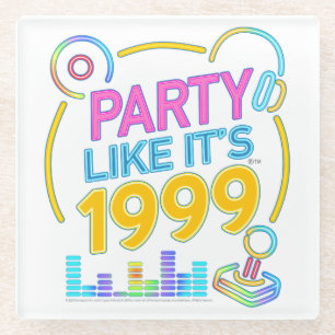 Dessous-de-verre En Verre Fêtez comme si c'était 1999®™ – Bande sonore Neon
