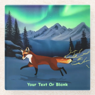 Dessous-de-verre En Verre Feu de renard - Lumières du Nord