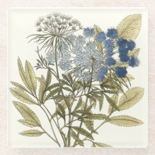 Dessous-de-verre En Verre Feuille de dentelle - fleurs et verdure