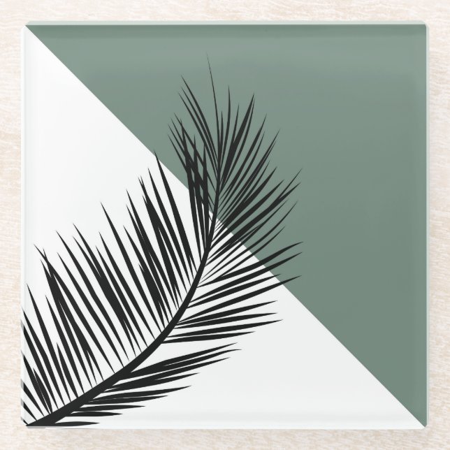 Dessous-de-verre En Verre Feuille de palme (Devant)