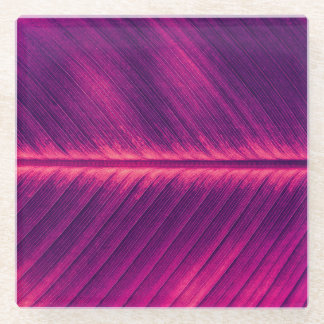 Dessous-de-verre En Verre Feuille de palme Abstraite : Veine tonique