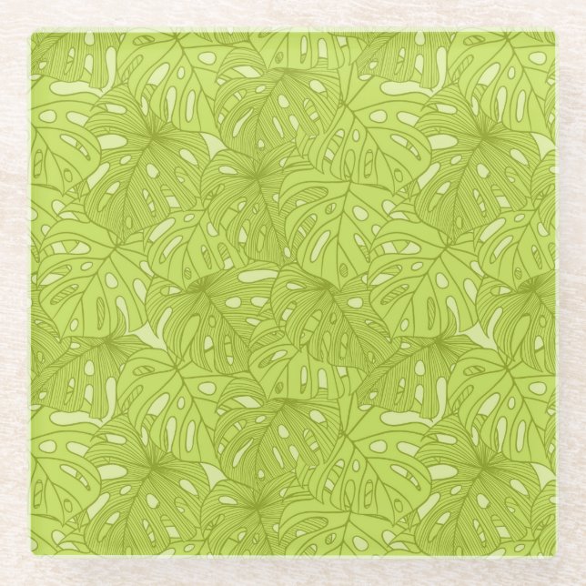 Dessous-de-verre En Verre Feuille de palmier (Devant)