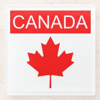 Dessous-de-verre En Verre Feuille d'érable du Canada 